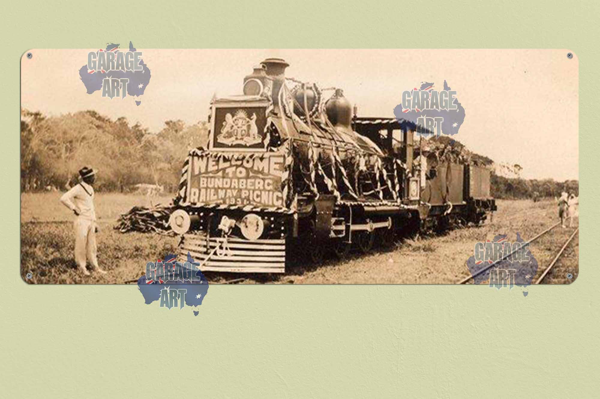 Bundaberg Railway Picnic 650mmx250mm Tin Sign freeshipping - garageartaustralia