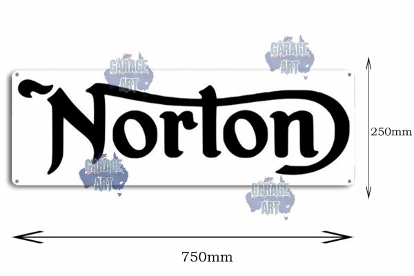 Norton Motorcycle Logo 750mmx250mm Tin Sign freeshipping - garageartaustralia