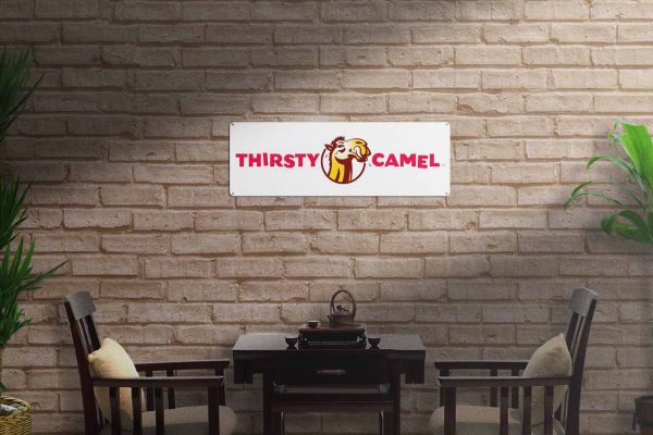Thisty Camel Logo  750mmx250mm Tin Sign freeshipping - garageartaustralia