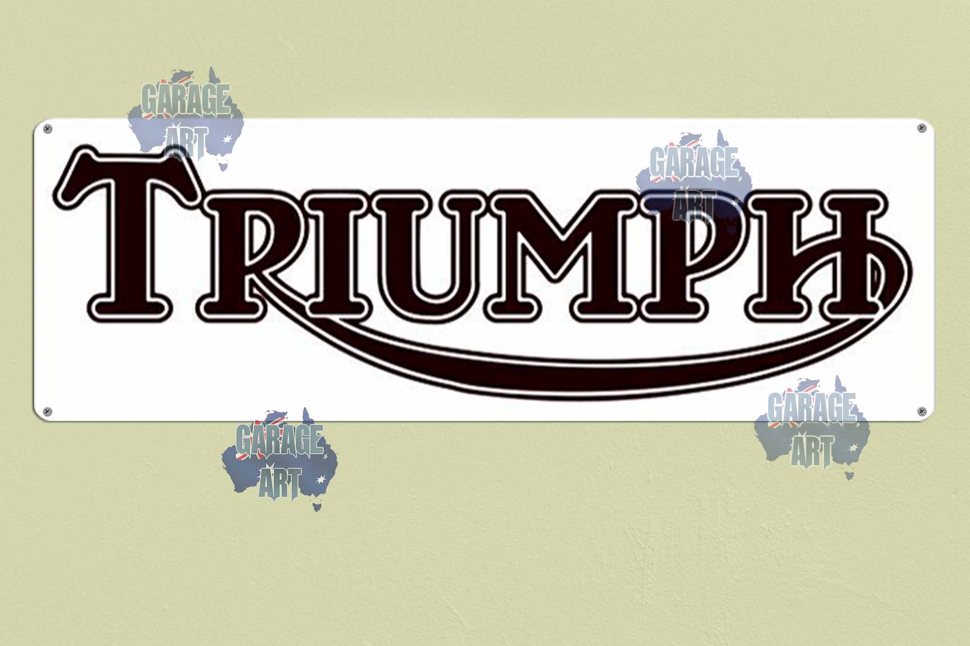 Triumph Motorbike Logo 750mmx250mm Tin Sign freeshipping - garageartaustralia