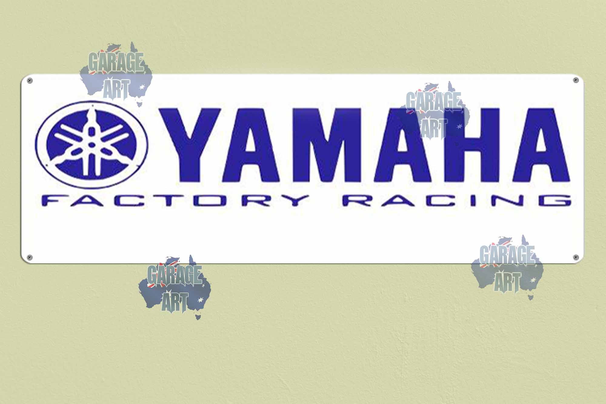 Yamaha Racing Blue 750mmx250mm Tin Sign freeshipping - garageartaustralia