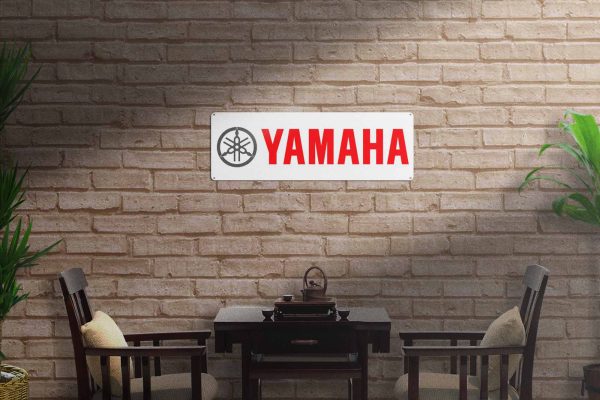 Yamaha Red Logo750x250 Tin Sign freeshipping - garageartaustralia