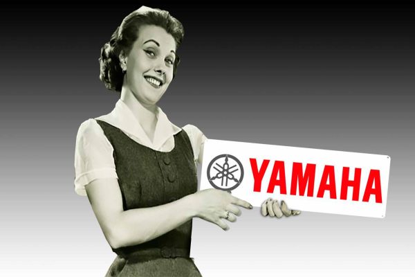 Yamaha Red Logo750x250 Tin Sign freeshipping - garageartaustralia