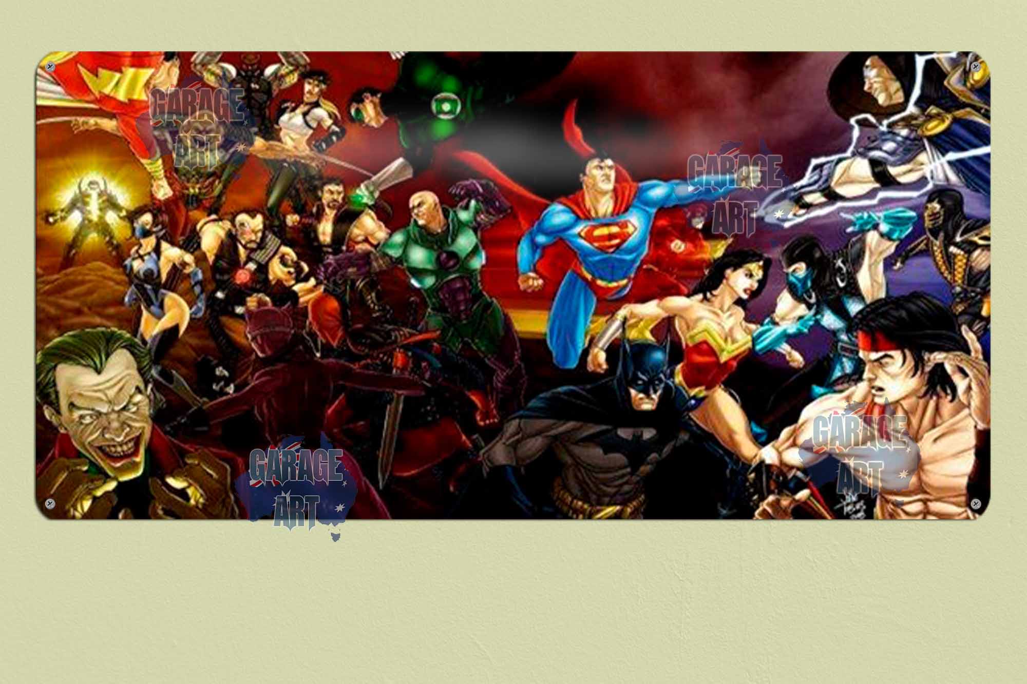 DC Comics Characters 750mmx380mm Tin Sign freeshipping - garageartaustralia