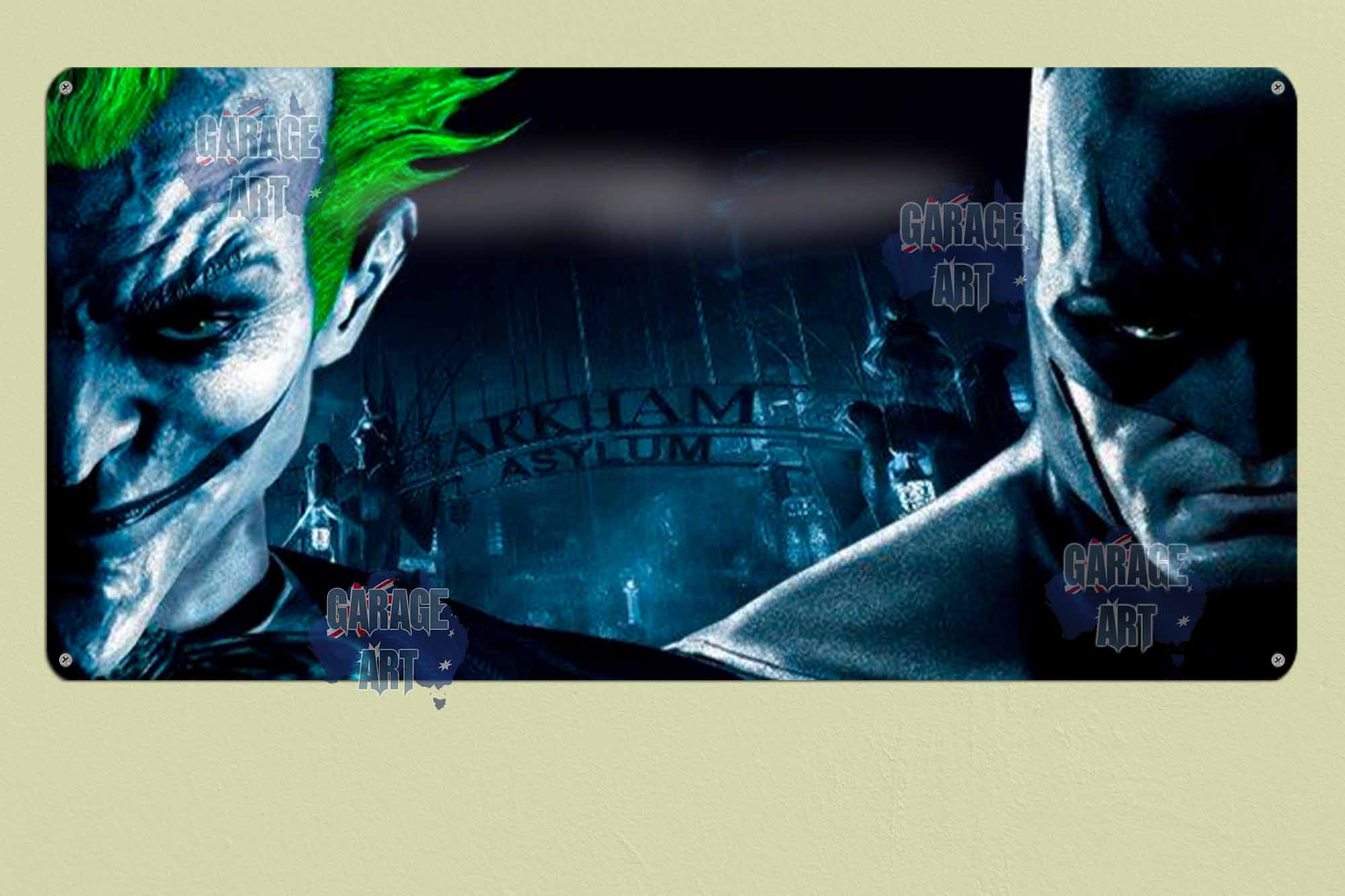 DC Comics Joker and Batman 750mmx380mm Tin Sign freeshipping - garageartaustralia