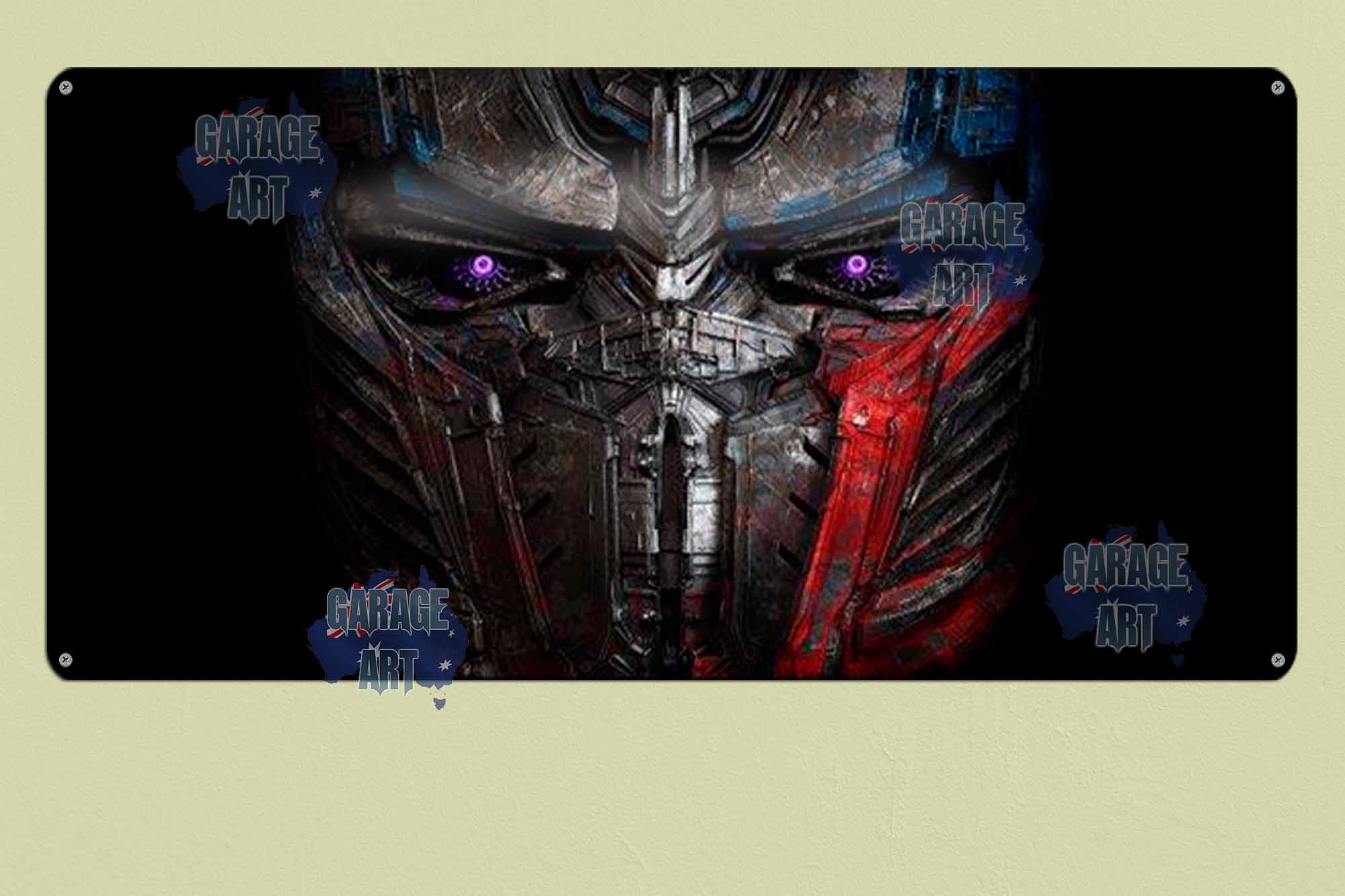 Robotic Face 750mmx380mm Tin Sign freeshipping - garageartaustralia