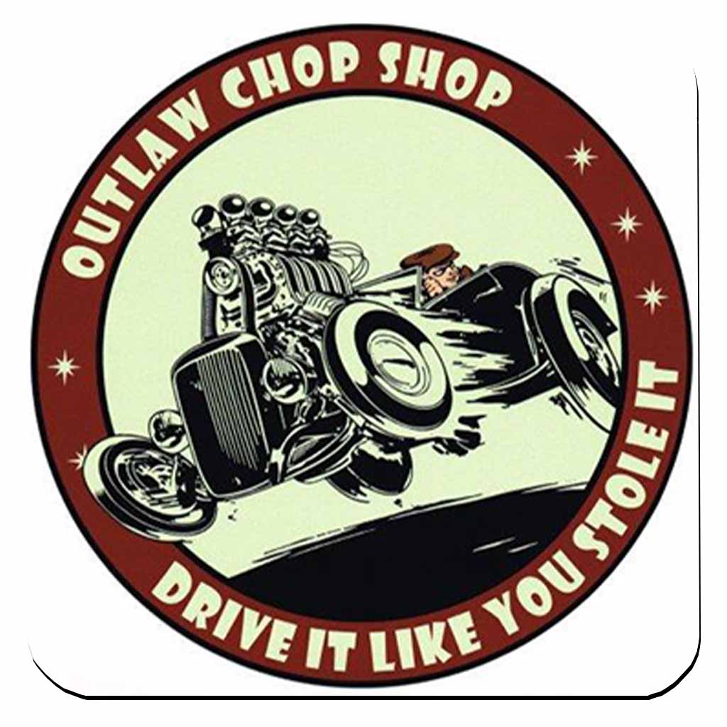 Outlaw Chop Shop Coaster freeshipping - garageartaustralia