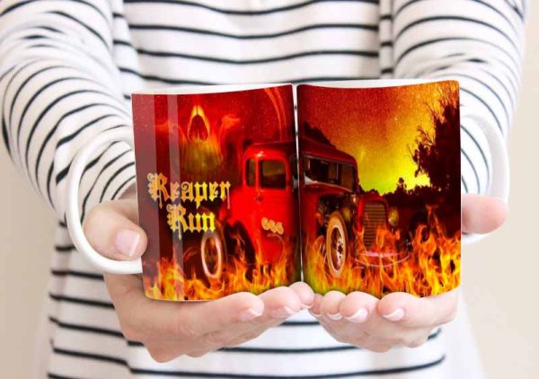 Hot Rod Reaper Run 11oz Mug freeshipping - garageartaustralia