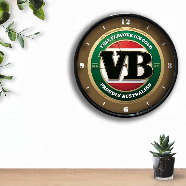 Victoria Bitter VB Logo Clock freeshipping - garageartaustralia