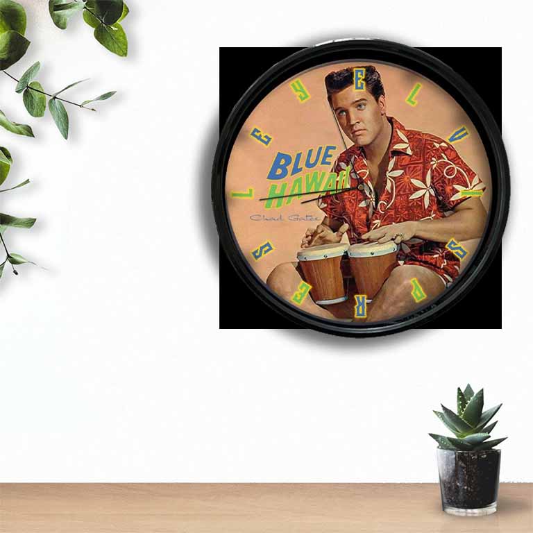 Elvis Presley Blue Hawaii Clock freeshipping - garageartaustralia
