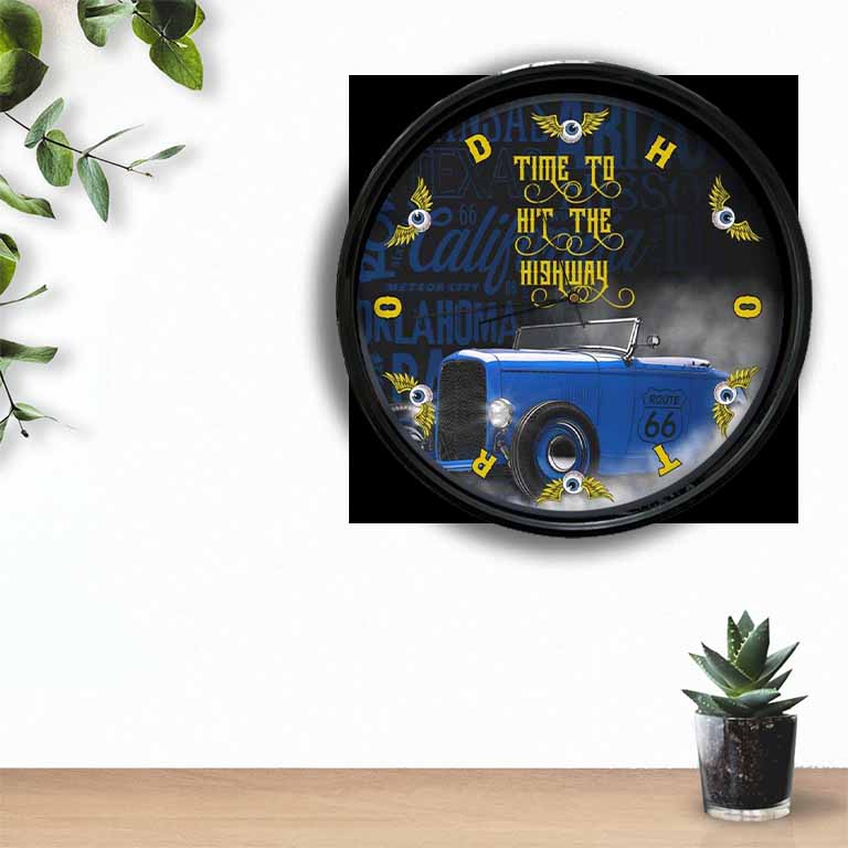 Highway Hot Rod Clock freeshipping - garageartaustralia