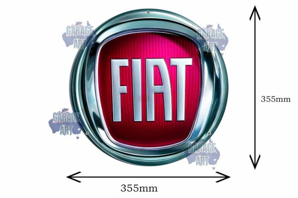 Fiat Logo 355mmDia Tin Sign freeshipping - garageartaustralia