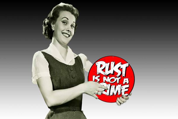 Rust is Not a Crime 355mmDia Tin Sign freeshipping - garageartaustralia