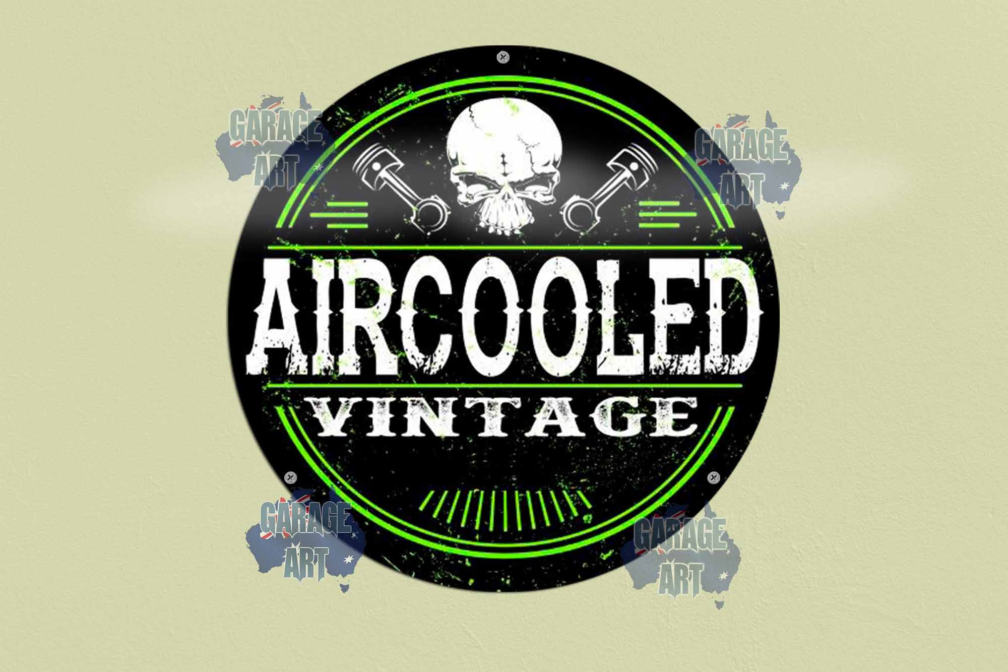 Aircooled Vintage 355mmDia Tin Sign freeshipping - garageartaustralia
