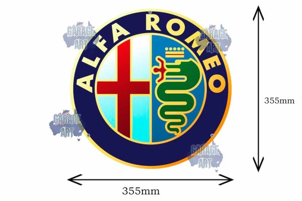 Alpha Romeo 355mmDia Tin Sign freeshipping - garageartaustralia