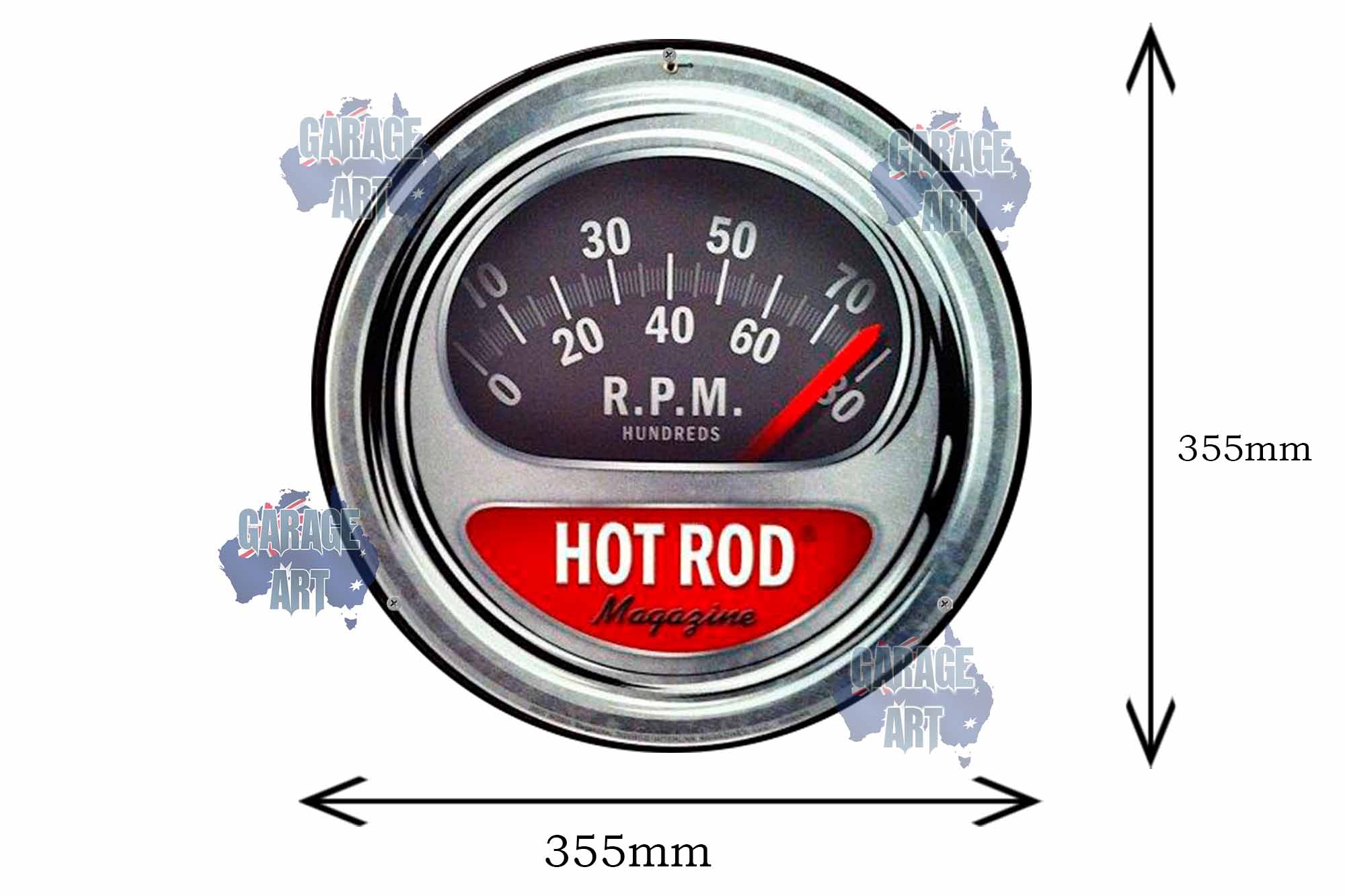 Hot Rod Magazine 355mmDia Tin Sign freeshipping - garageartaustralia