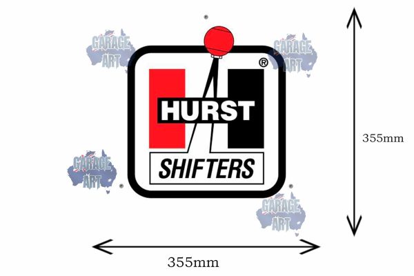 Hurst Shifter Square 355mmDia Tin Sign freeshipping - garageartaustralia