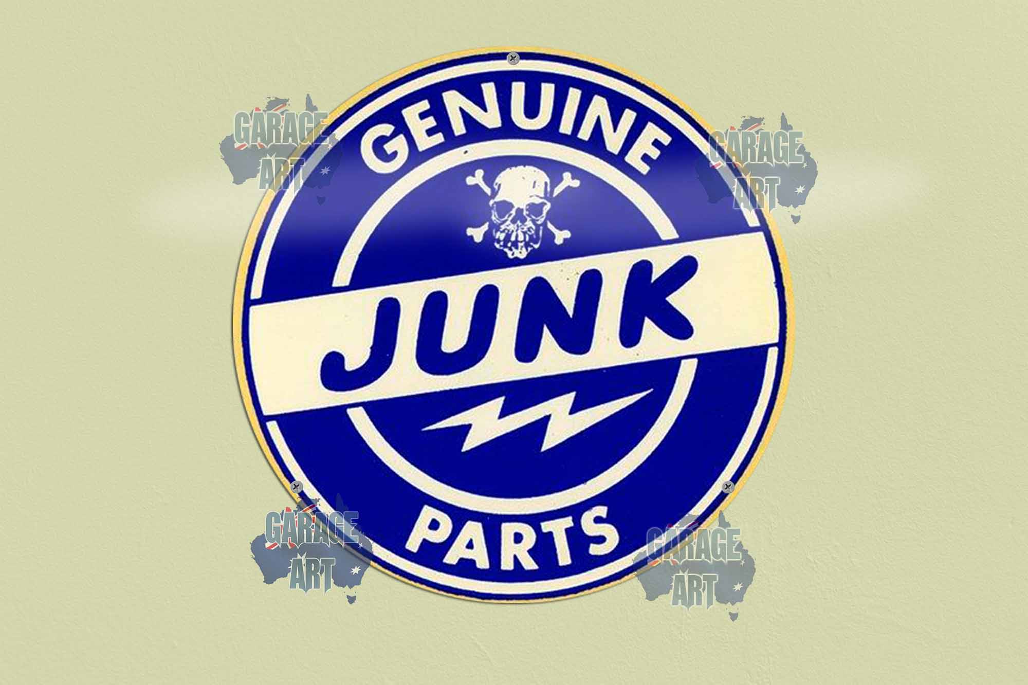 Junk Parts 355mmDia Tin Sign freeshipping - garageartaustralia