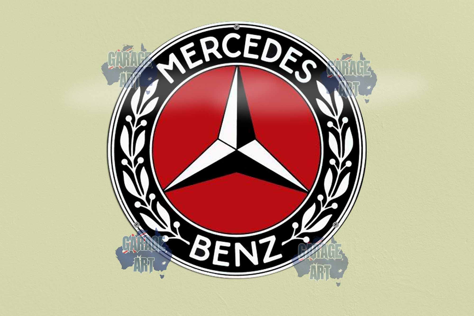 Mercedes Benz 355mmDia Tin Sign freeshipping - garageartaustralia