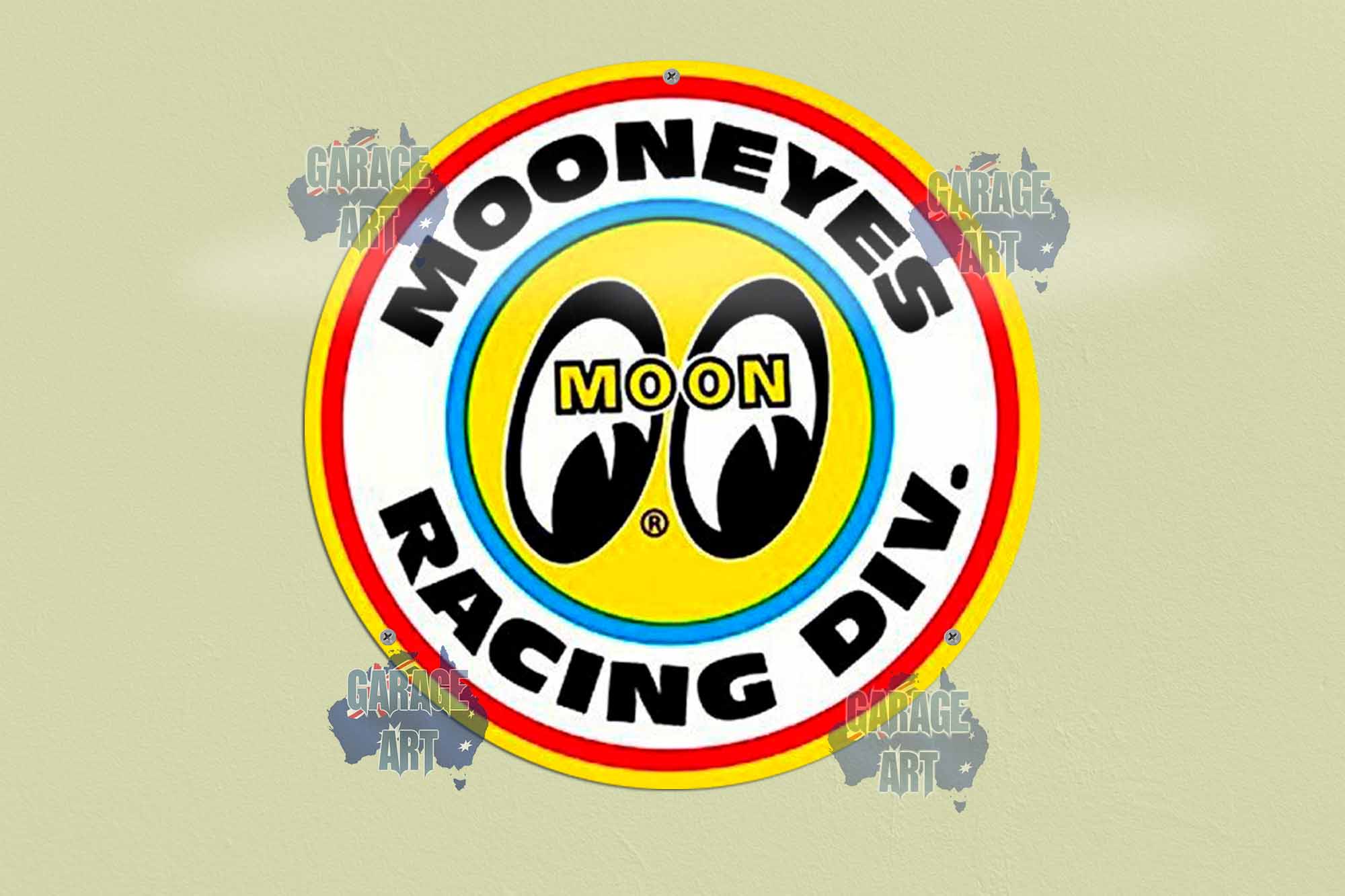 Mooneye's Racing 355mmDia Tin Sign freeshipping - garageartaustralia