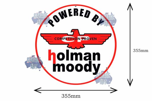 Powered By Holmon Moody 355mmDia Tin Sign freeshipping - garageartaustralia