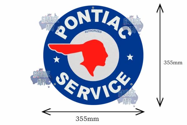 Pontiac Service 355mmDia Tin Sign freeshipping - garageartaustralia