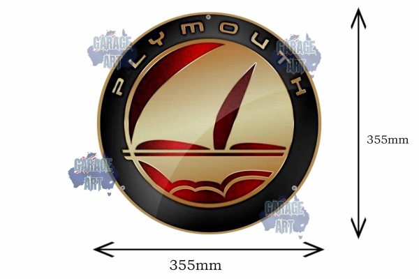 Plymouth Logo 355mmDia Tin Sign freeshipping - garageartaustralia