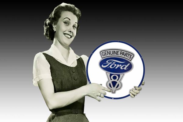 Ford Genuine Parts V8 Logo 560Dia Tin Sign freeshipping - garageartaustralia