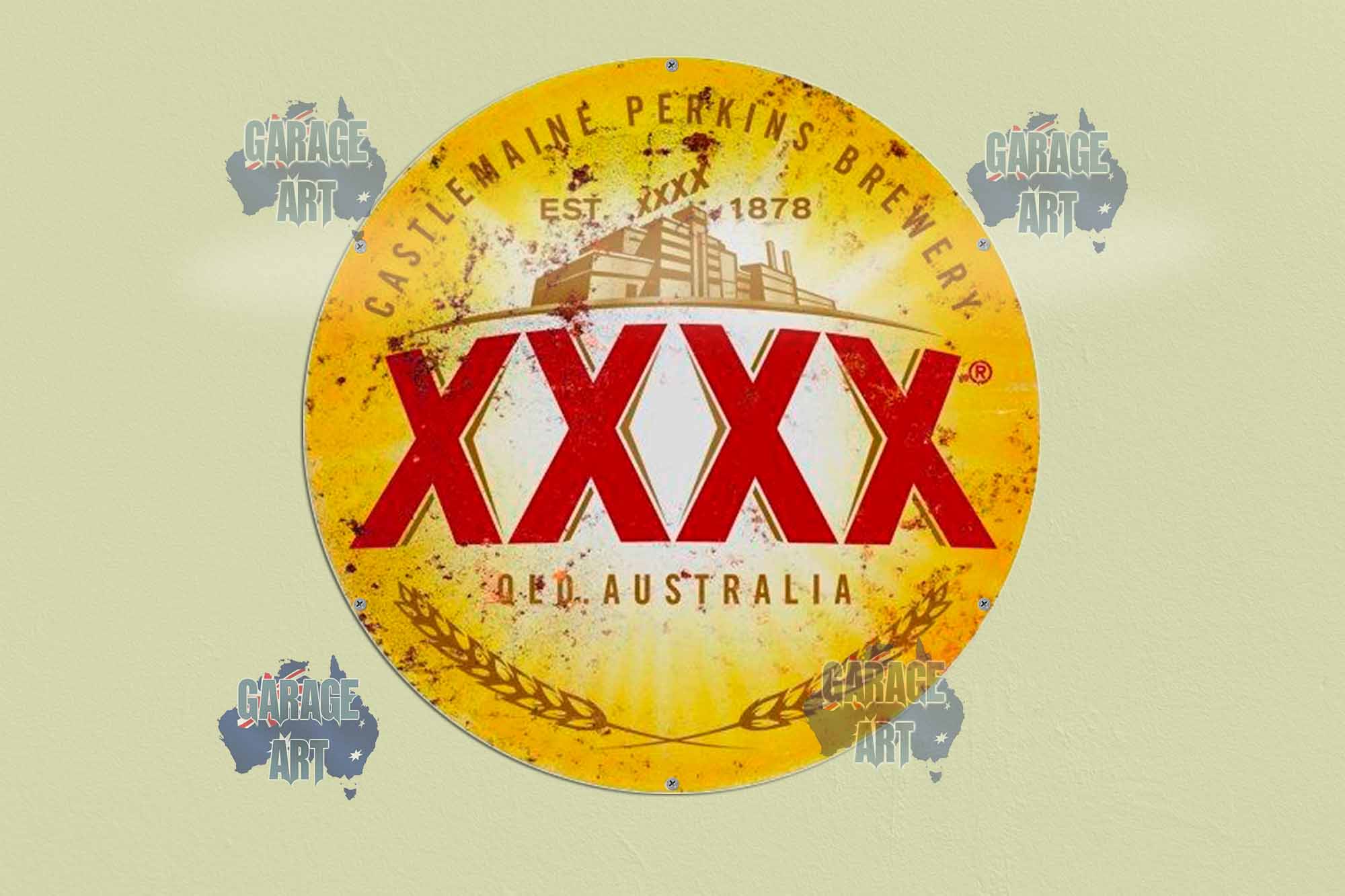 Four X Beer 560Dia Tin Sign freeshipping - garageartaustralia