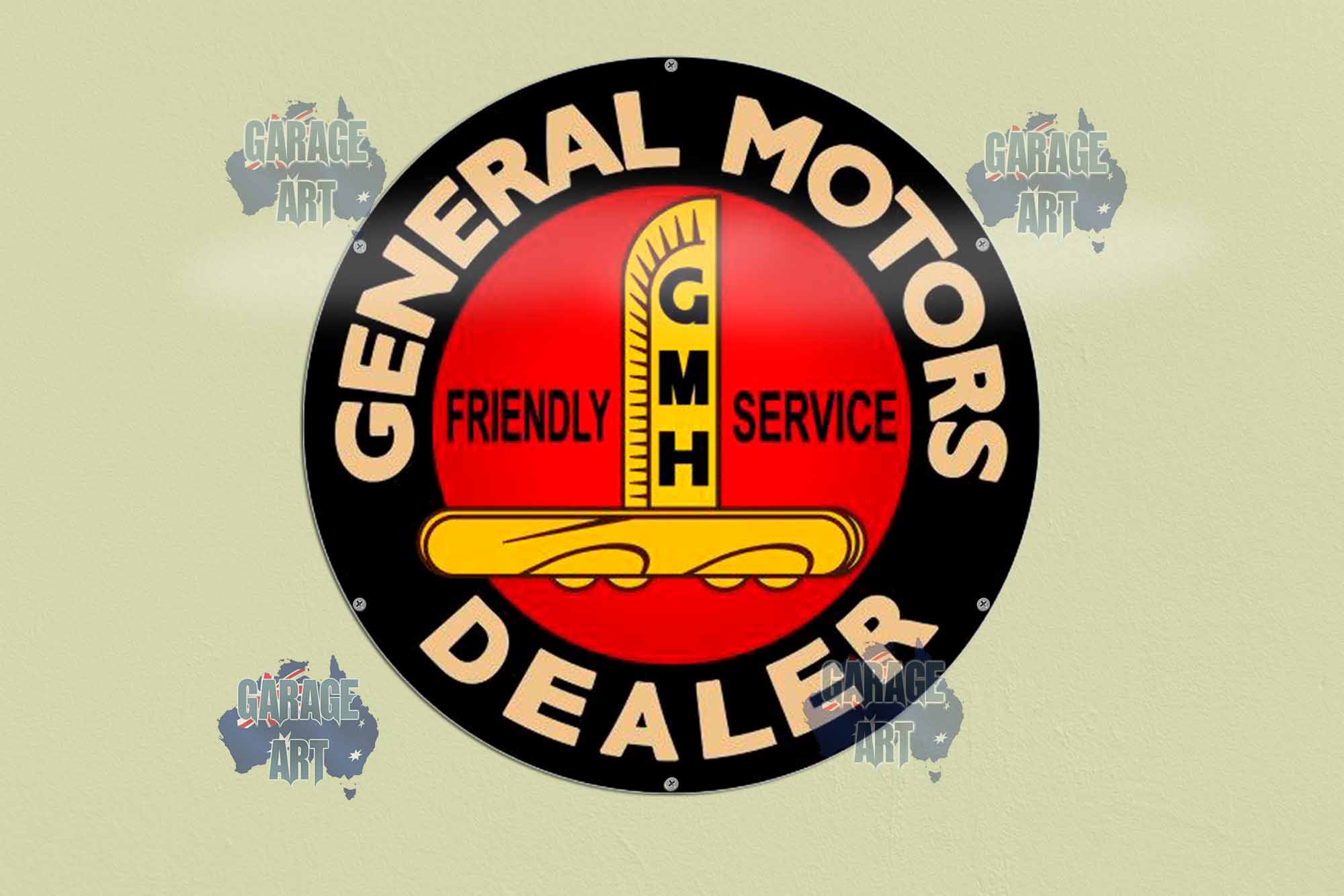 GMH Logo 560Dia Tin Sign freeshipping - garageartaustralia