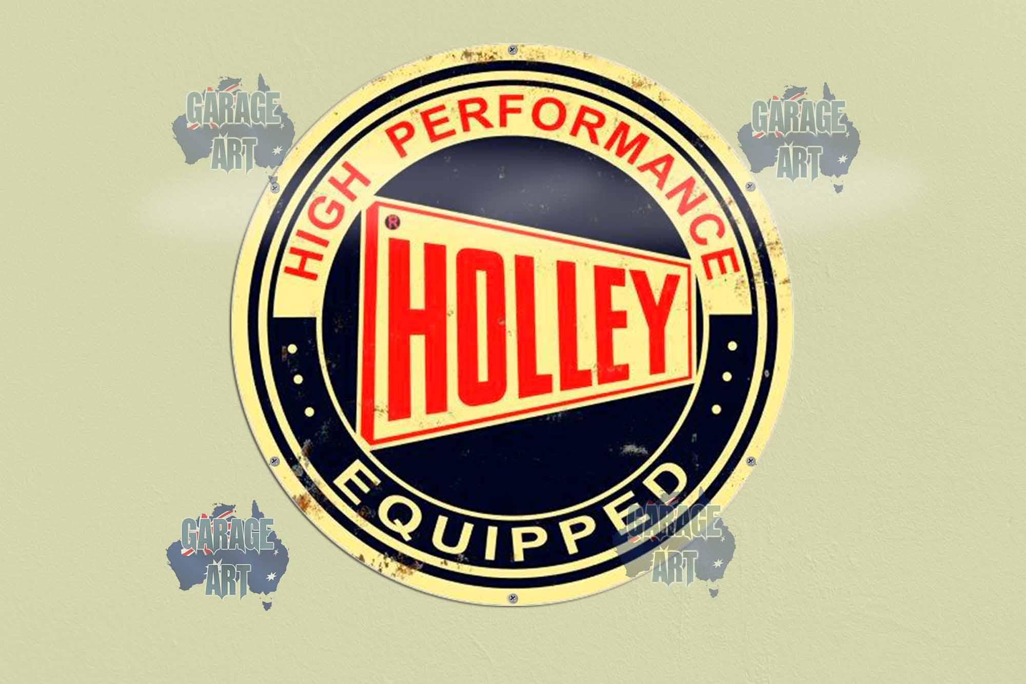 Holley Carburettors High Performance 560Dia Tin Sign freeshipping - garageartaustralia