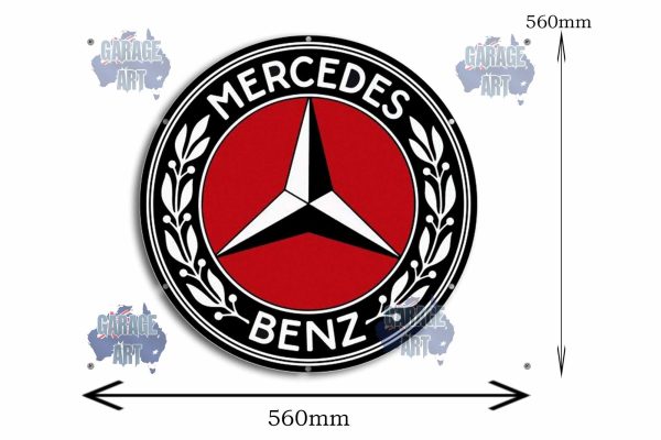 Mercedes Logo 560Dia Tin Sign freeshipping - garageartaustralia