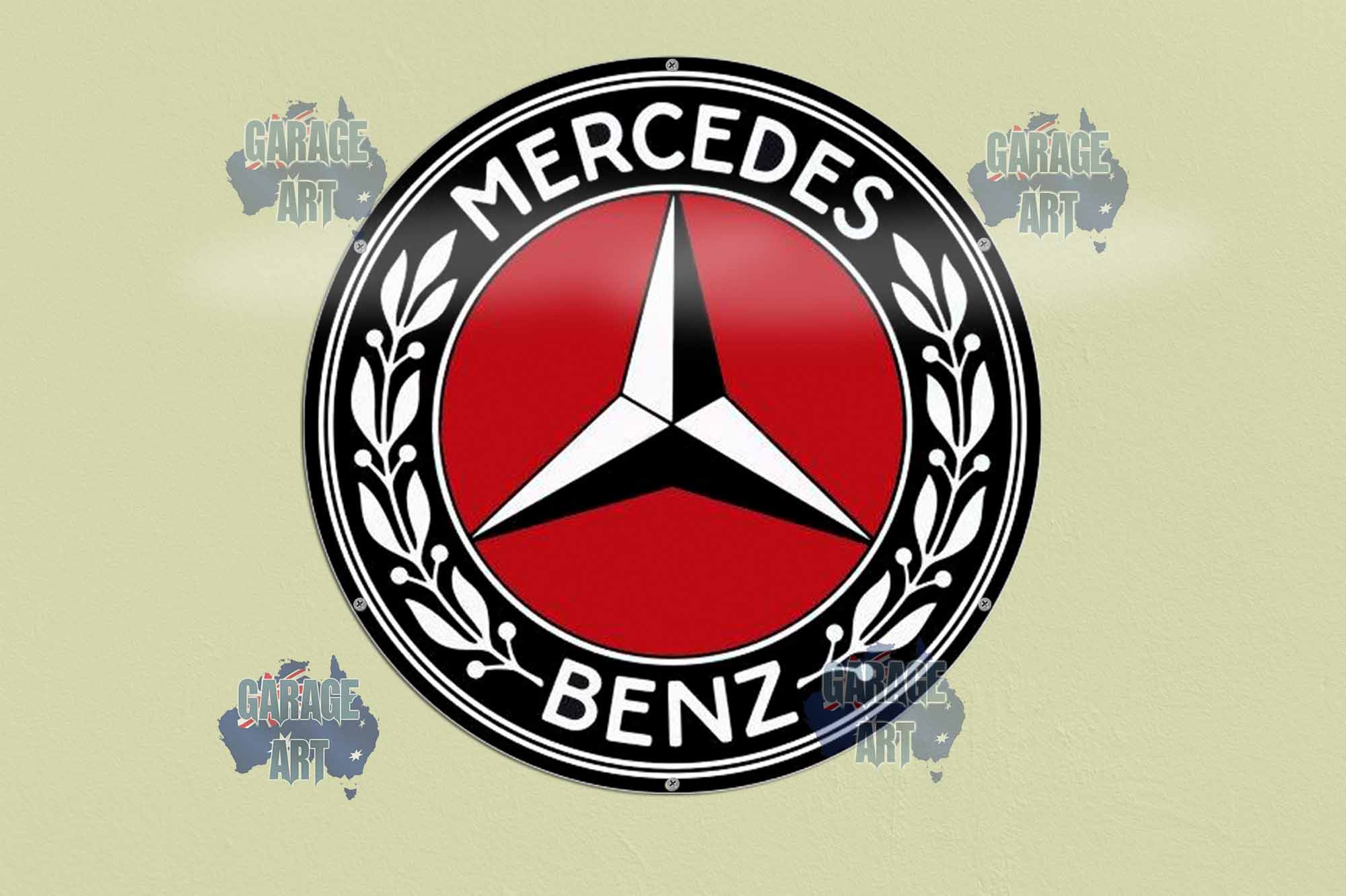Mercedes Logo 560Dia Tin Sign freeshipping - garageartaustralia