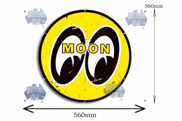 Moon Eyes 560Dia Tin Sign freeshipping - garageartaustralia