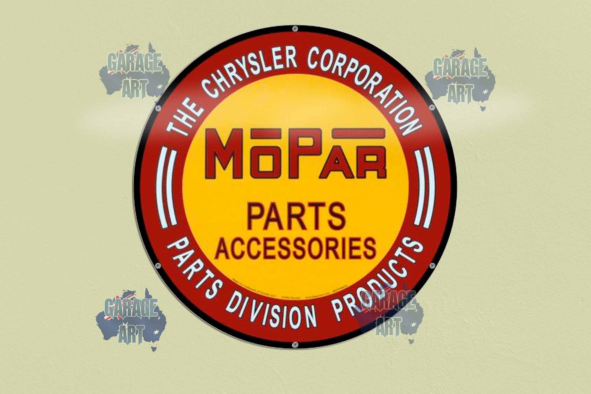 Mopar Parts Accessories 560Dia Tin Sign freeshipping - garageartaustralia