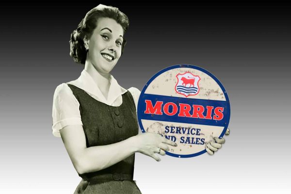 Morris Sales and Service Logo Rusty 560Dia Tin Sign freeshipping - garageartaustralia