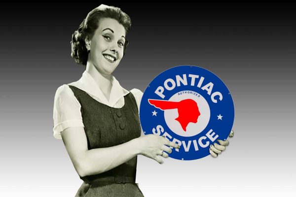 Pontiac Service Logo 560Dia Tin Sign freeshipping - garageartaustralia