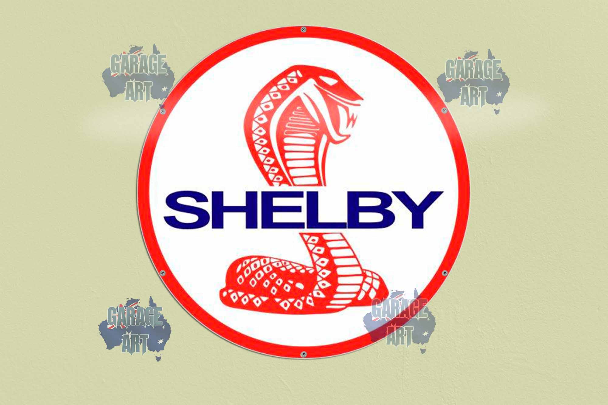 Shelby Cobra Logo 560Dia Tin Sign freeshipping - garageartaustralia