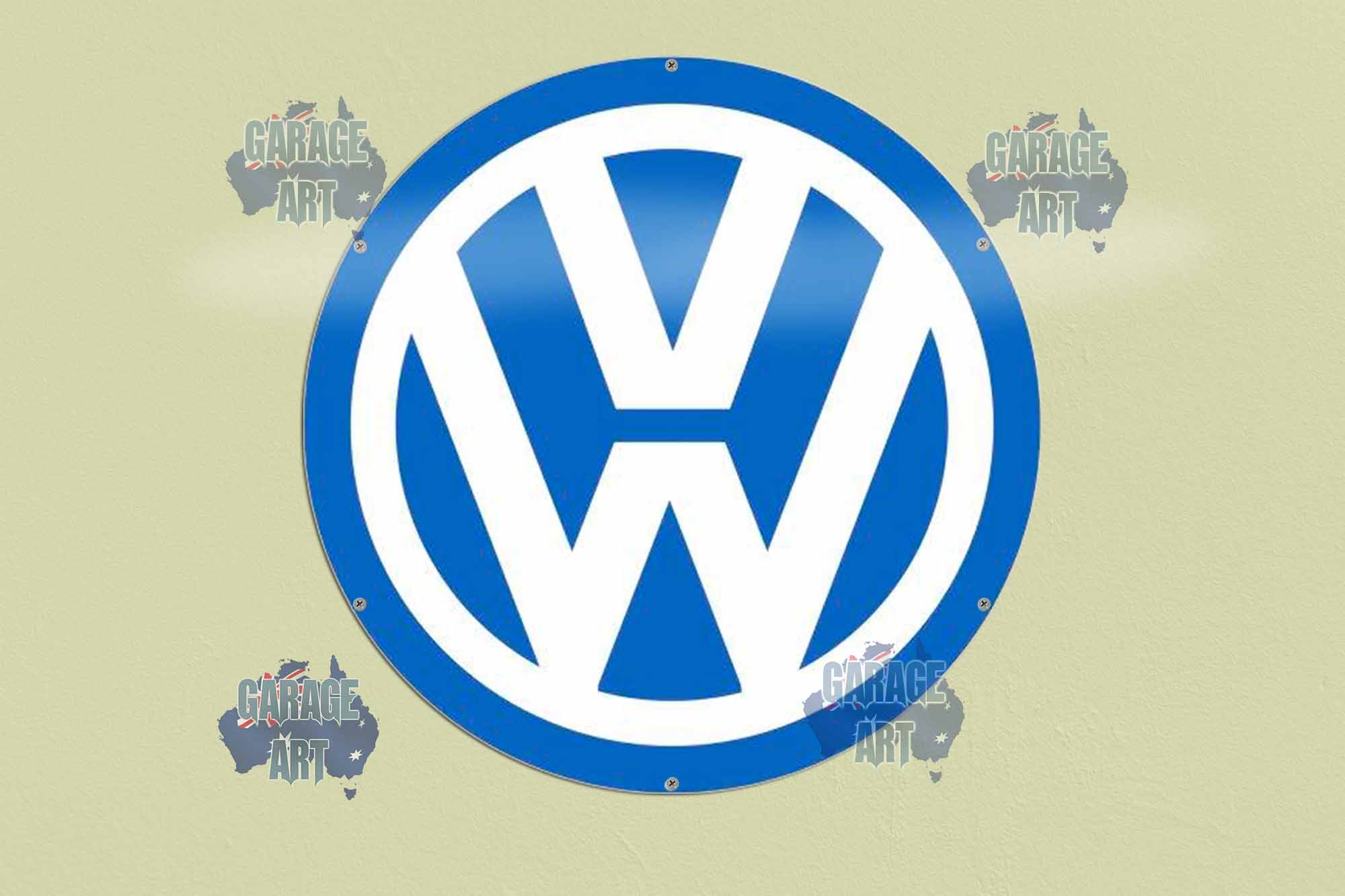 VW Logo 560Dia Tin Sign freeshipping - garageartaustralia