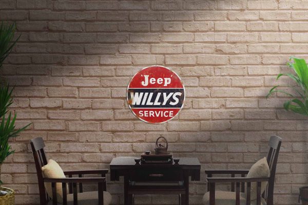 Willy's Jeep 560Dia Tin Sign freeshipping - garageartaustralia