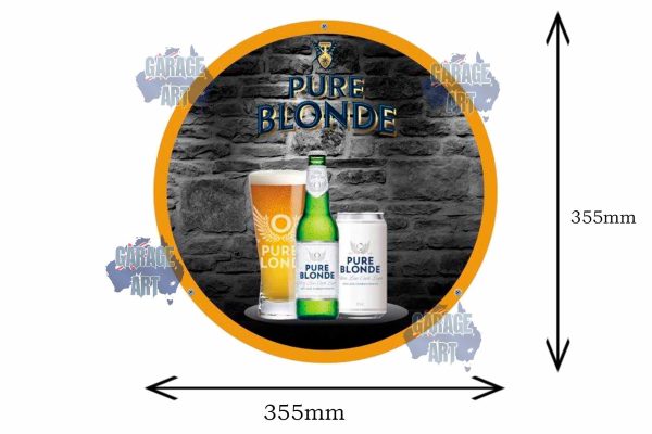 Pure Blonde Beer 355mmDIa Tin Sign freeshipping - garageartaustralia