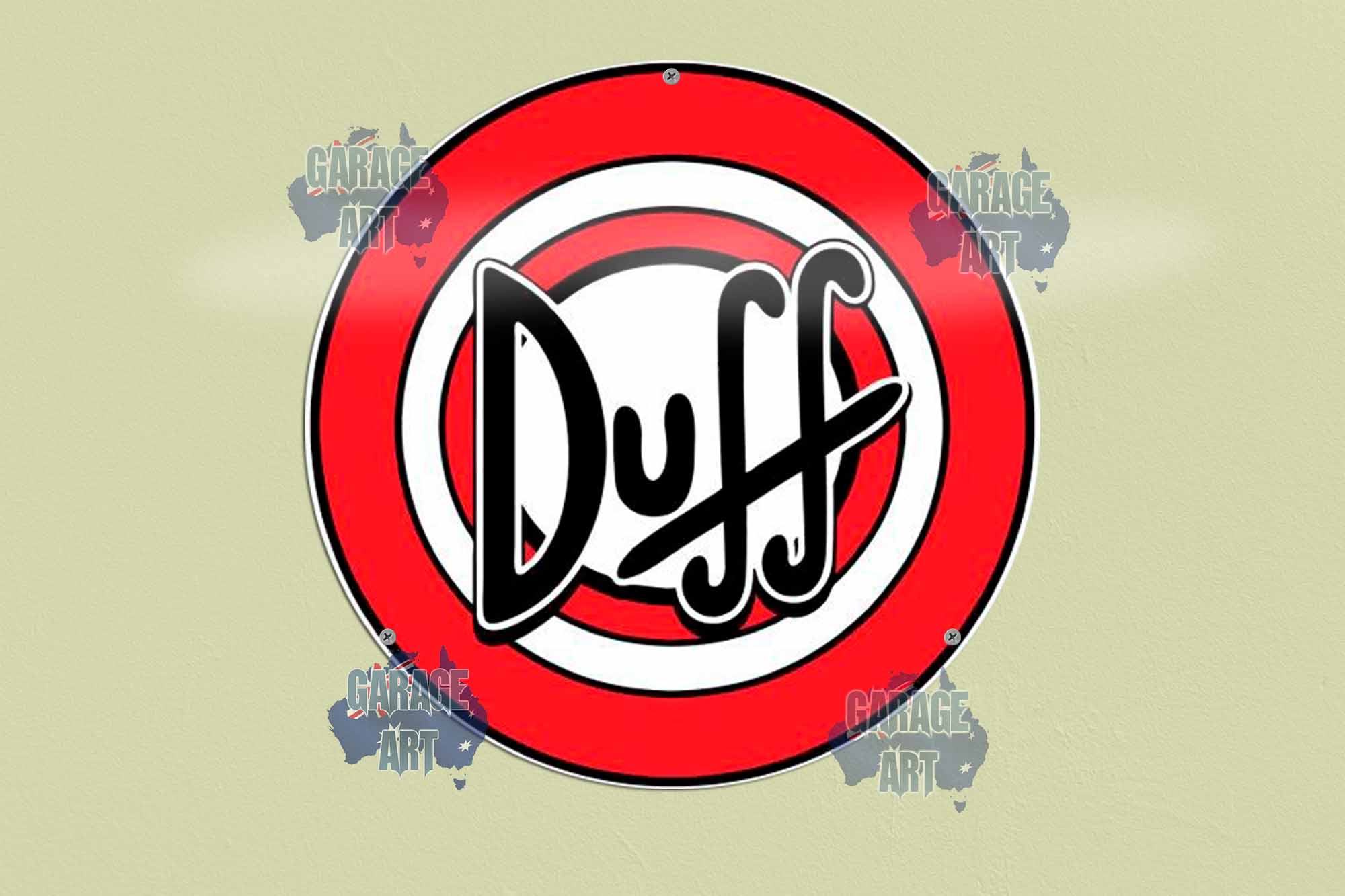 Duff Beer Tin Sign 355mmDIa  Tin Sign freeshipping - garageartaustralia