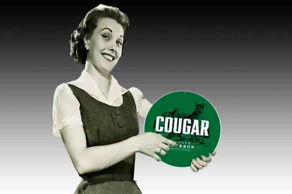 Cougar Smooth Bourbon Tin Sign 355mmDIa Tin Sign freeshipping - garageartaustralia