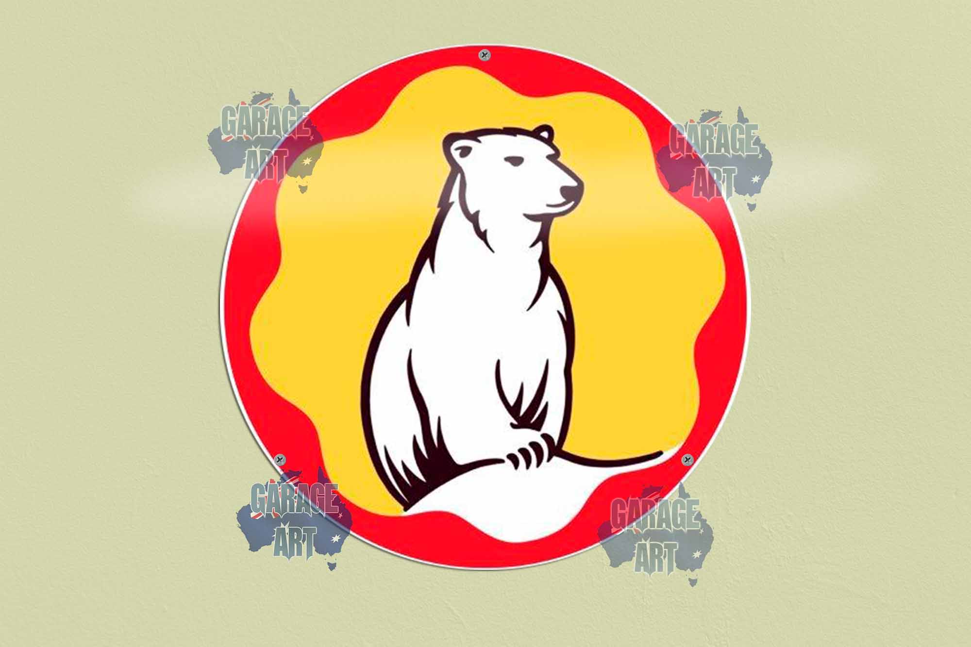 Bundy Bear Tin Sign 355mmDIa Tin Sign freeshipping - garageartaustralia