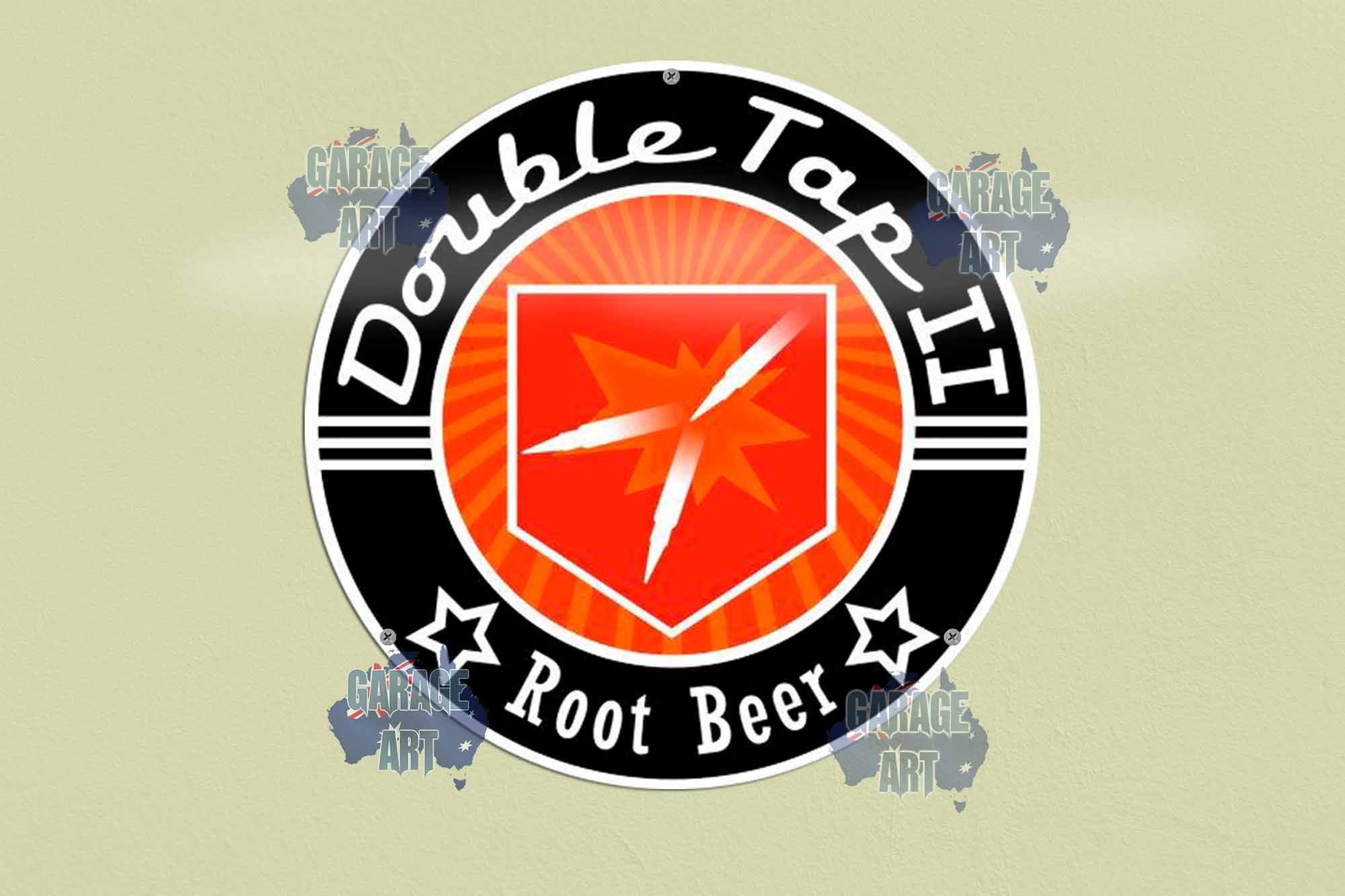 Double Tap Root Beer 355mmDIa Tin Sign freeshipping - garageartaustralia