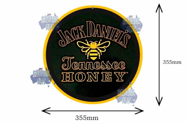 Jack Daniels Tennessee Honey Bee 355mmDIa Tin Sign freeshipping - garageartaustralia