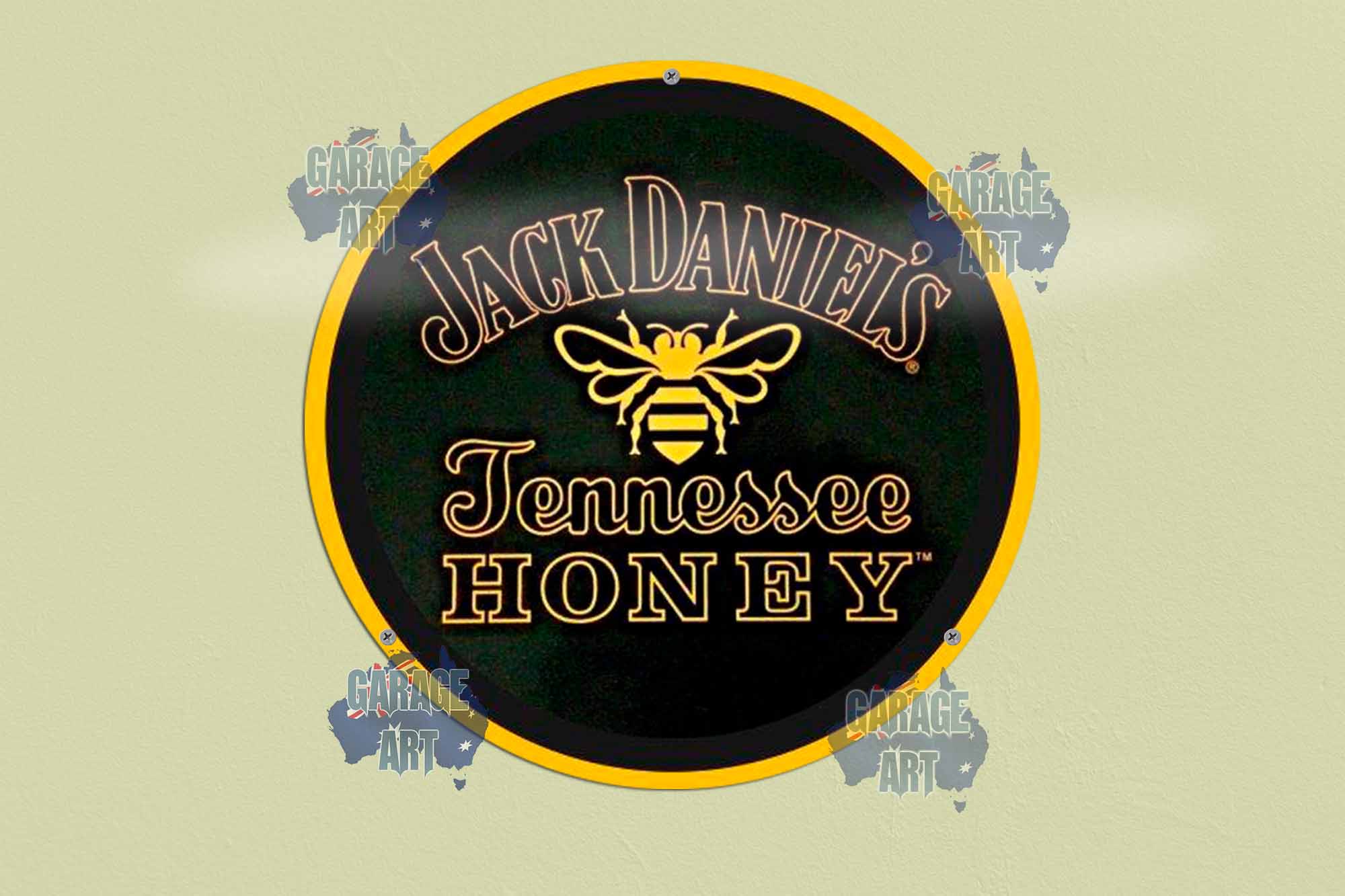 Jack Daniels Tennessee Honey Bee 355mmDIa Tin Sign freeshipping - garageartaustralia