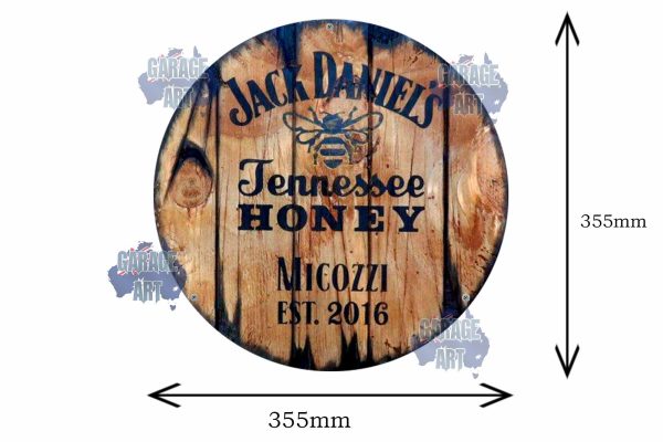 Jack Daniels Tennessee Honey 355mmDIa Tin Sign freeshipping - garageartaustralia