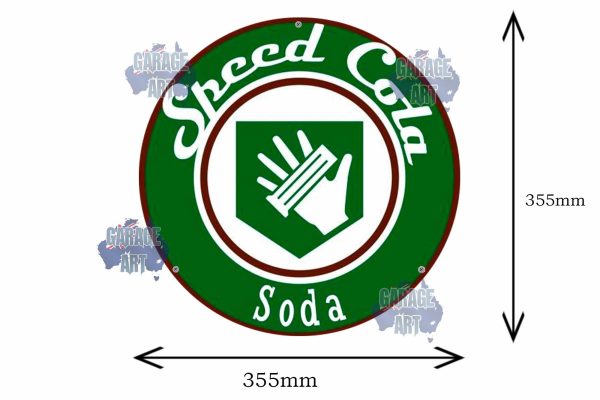 Speed Cola Soda 355mmDIa Tin Sign freeshipping - garageartaustralia