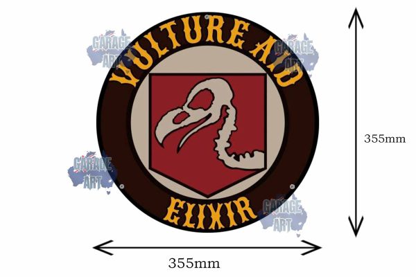 Vulture Aid Elixir 355mmDIa Tin Sign freeshipping - garageartaustralia